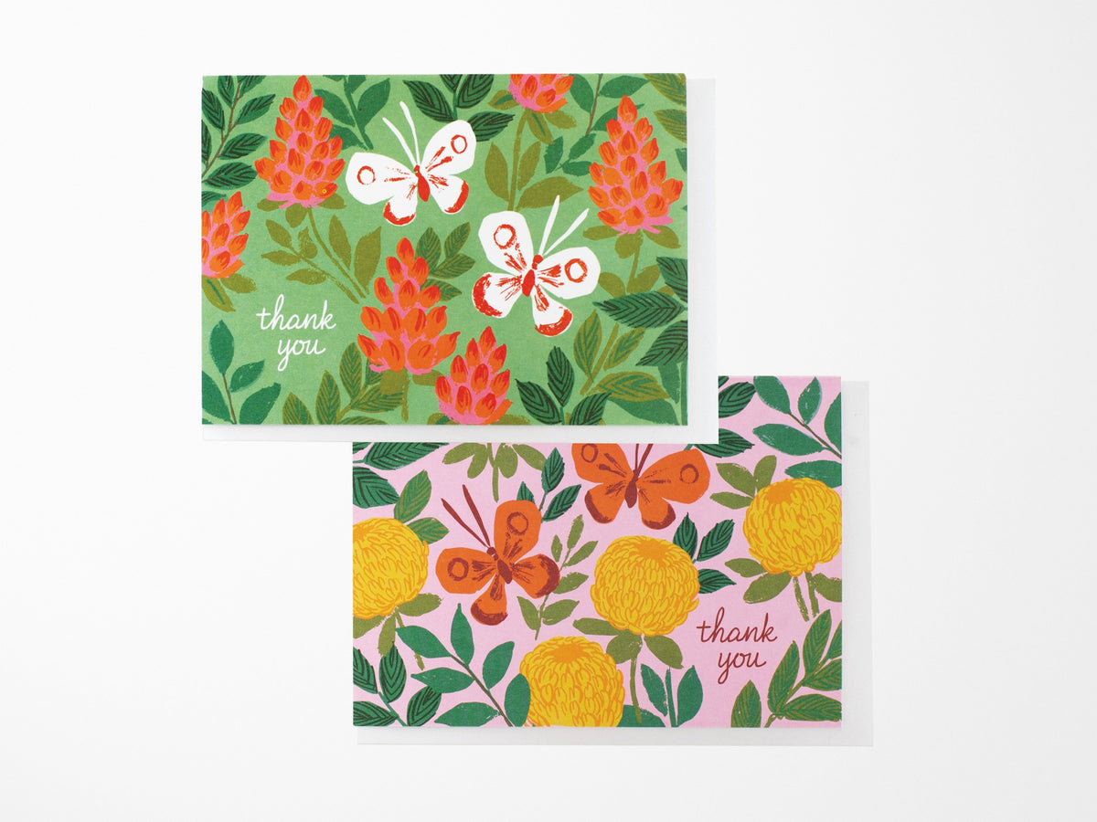 Flutter Mixed Thank You Greeting Cards, Box of 10