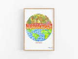 Food is a Universal Human Right Watercolor Art Print