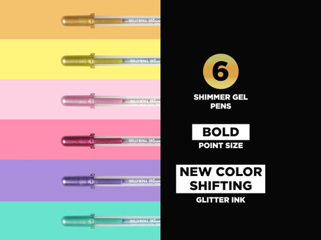 Gelly Roll Shimmer Pens, Set of 6