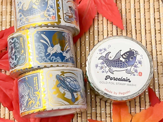 Gold Foil Porcelain Stamp Washi Tape