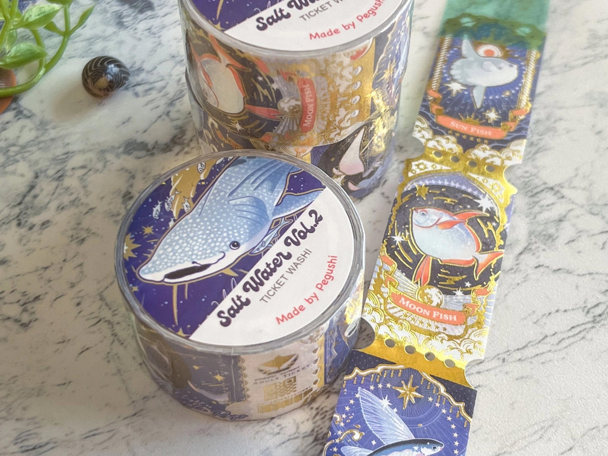 Gold Foil Saltwater Ticket Washi Tape Vol. 2