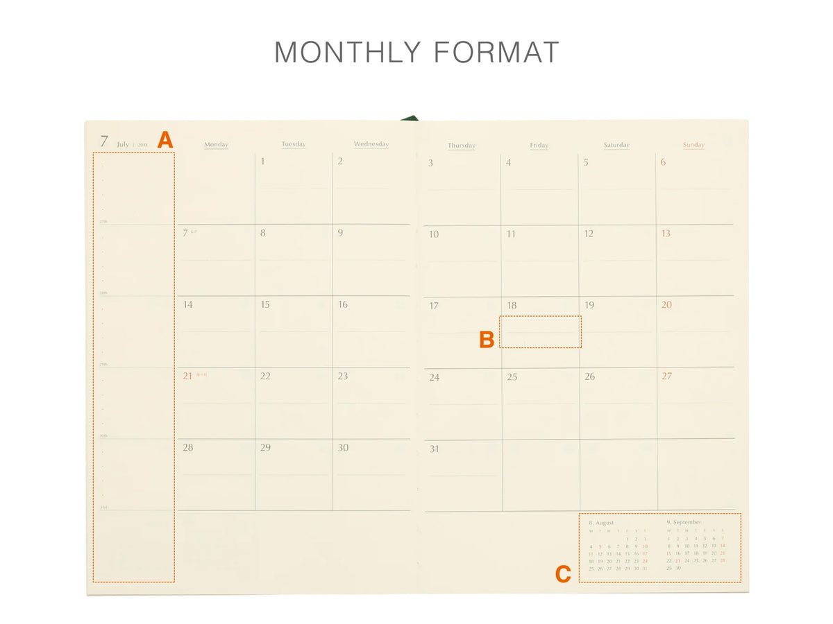 Hightide 2027 Monthly Diary Coton A5