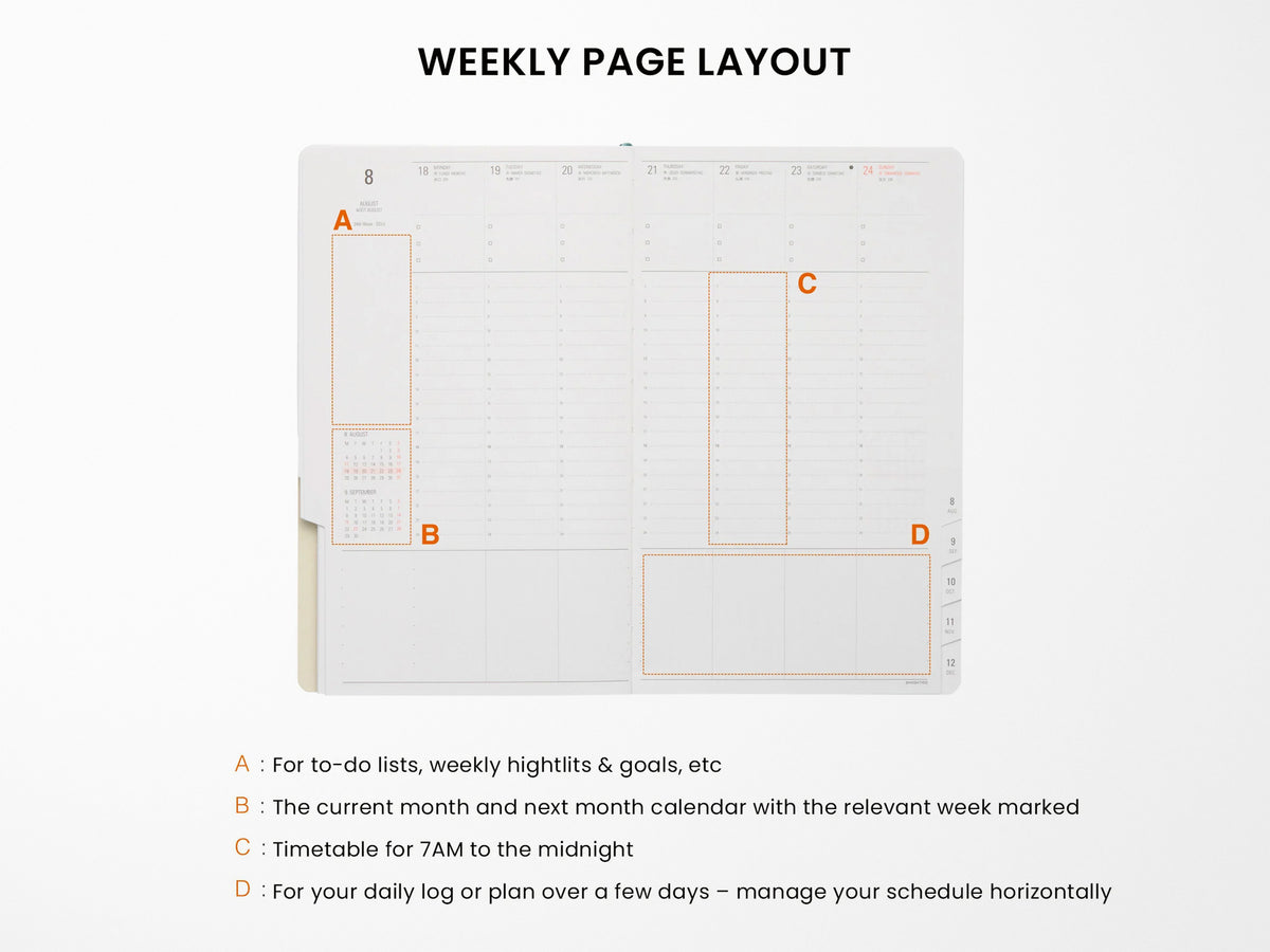 Hightide 2027 Weekly Schedule Book Nähe B6 Slim Vertical