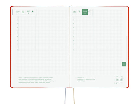 Hobonichi Techo A5 Hon 2027 - Yumi Kitagishi: White Cat and Rabbit's Tea Room
