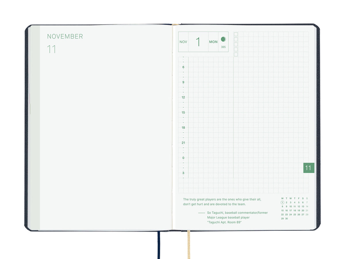 Hobonichi Techo A6 Hon 2027 - Slash Navy (JAPANESE)
