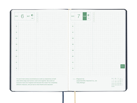 Hobonichi Techo A6 Hon 2027 - Slash Navy (JAPANESE)