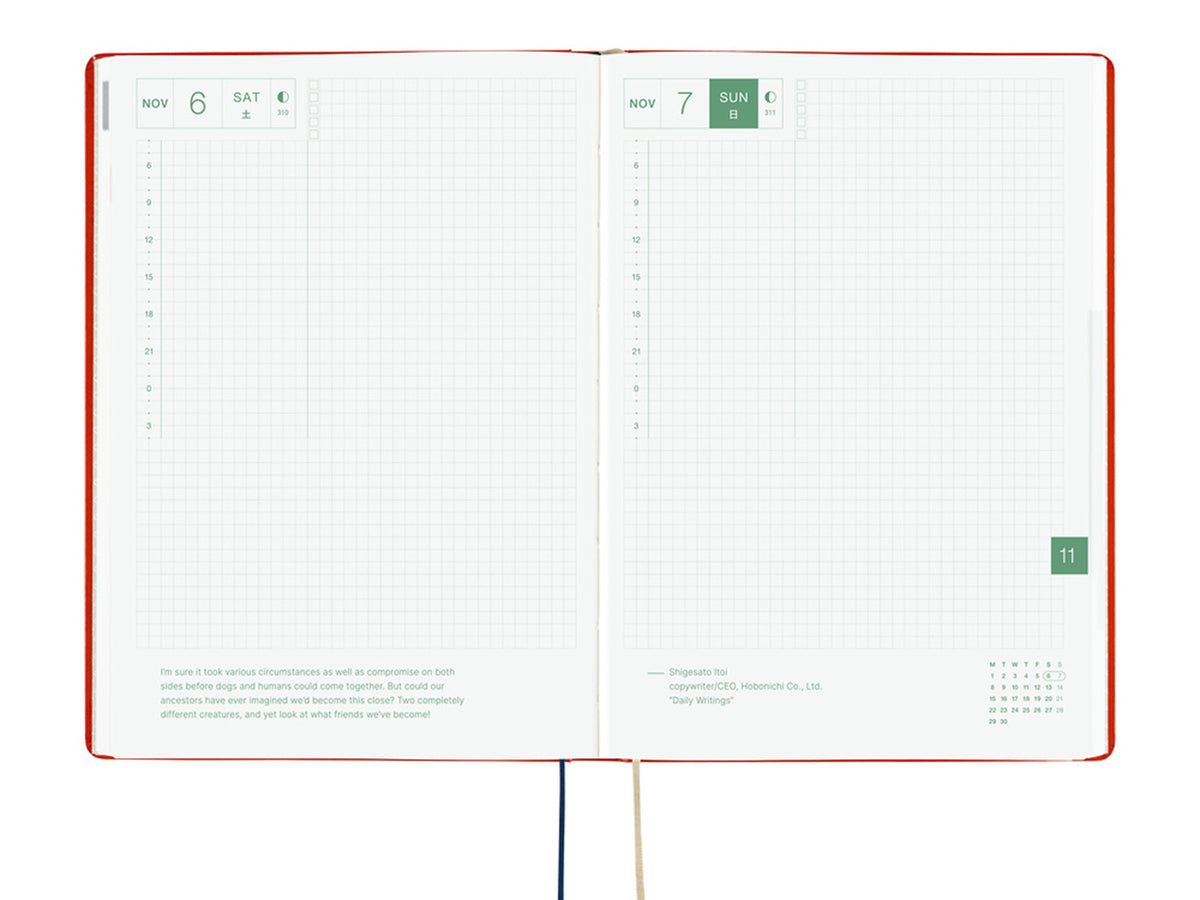Hobonichi Techo A6 Hon 2027 - Yumi Kitagishi: White Cat and Rabbit's Tea Room (JAPANESE)