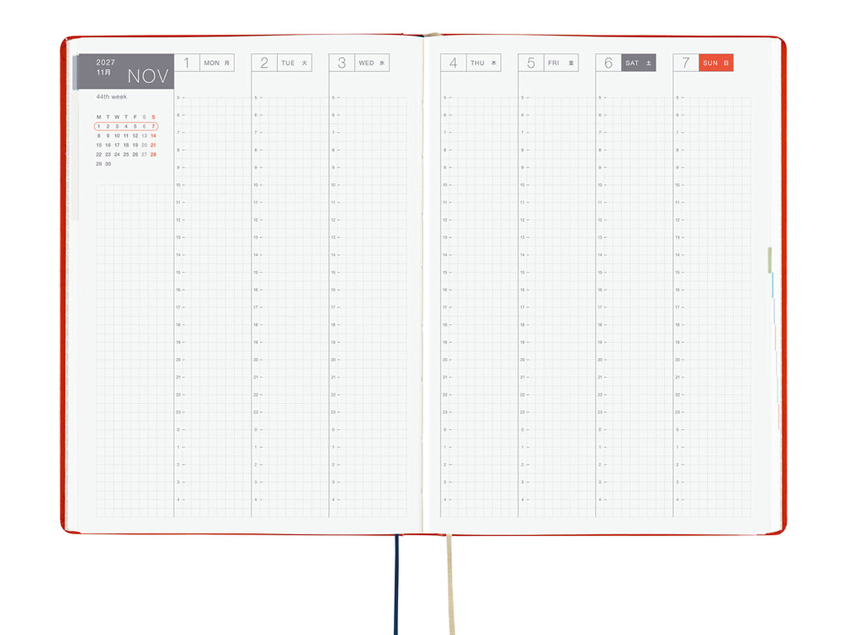 Hobonichi Techo A6 Hon 2027 - Yumi Kitagishi: White Cat and Rabbit's Tea Room (JAPANESE)