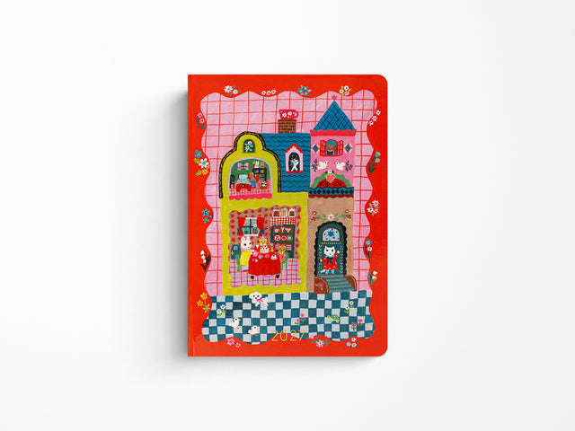 Hobonichi Techo A6 Hon 2027 - Yumi Kitagishi: White Cat and Rabbit's Tea Room (JAPANESE)