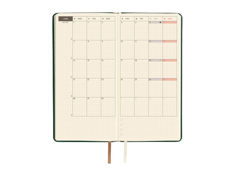 Hobonichi Techo Weeks 2027 - Leather: Forest Green