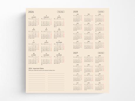 Hobonichi Techo Weeks 2027 - Natal Design: Lucky Swallow