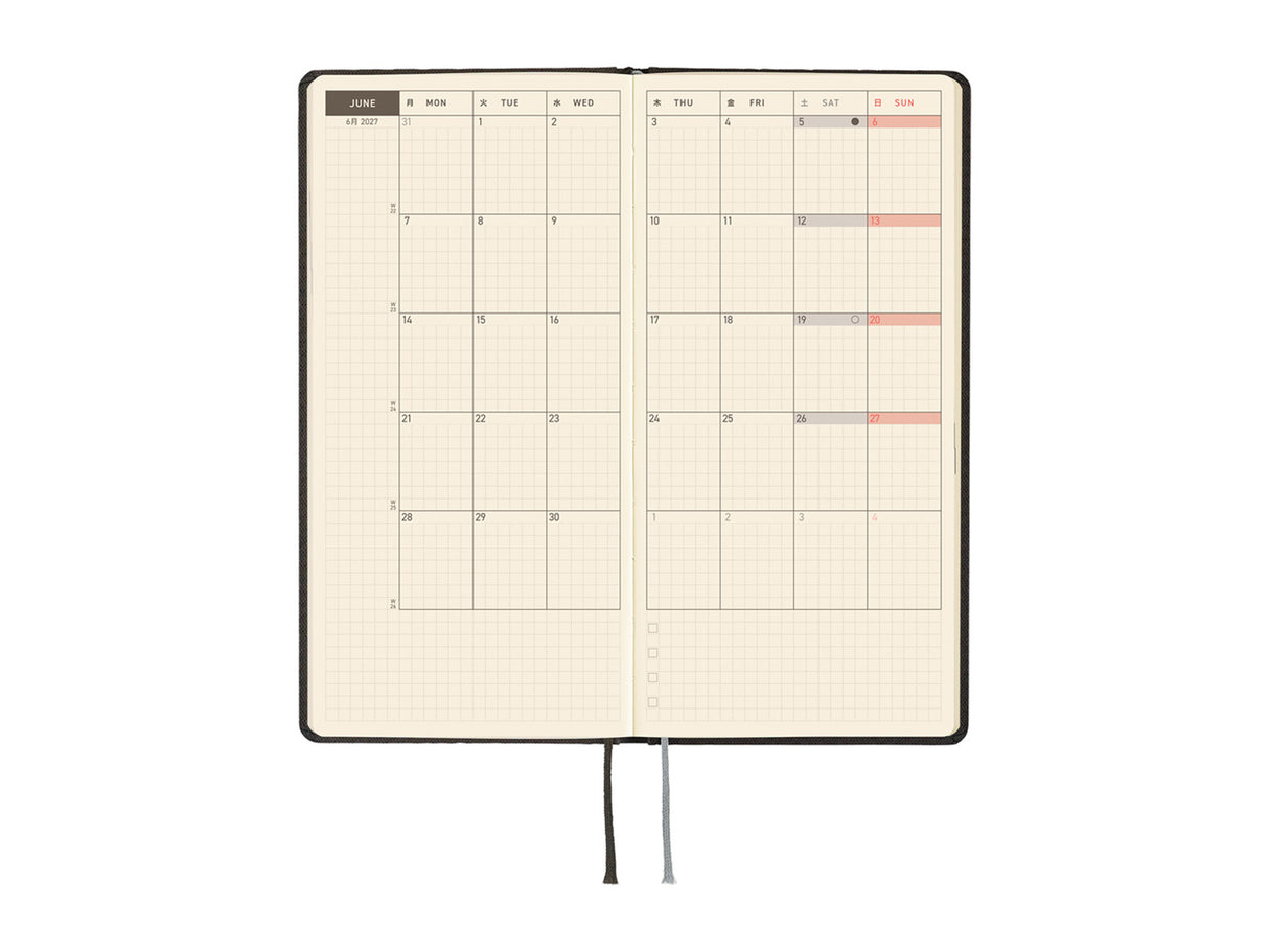 Hobonichi Techo Weeks 2027 - Paper Series: Black Argyle