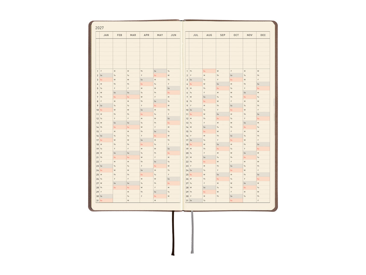 Hobonichi Techo Weeks 2027 - Smooth: Cafe au Lait