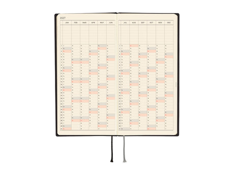Hobonichi Techo Weeks 2027 - White Line: Black
