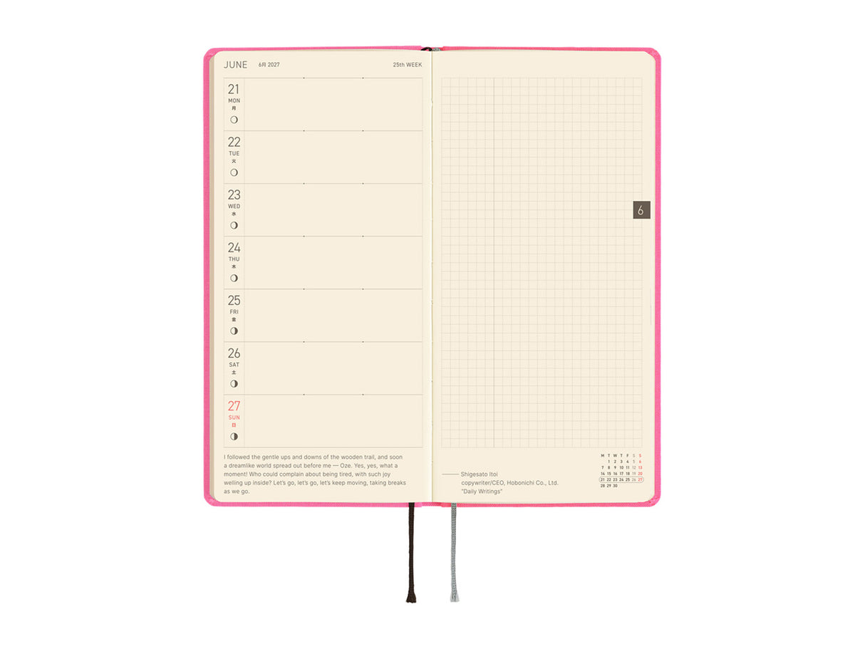 Hobonichi Techo Weeks Mega 2027 - Colors: Pink Sapphire