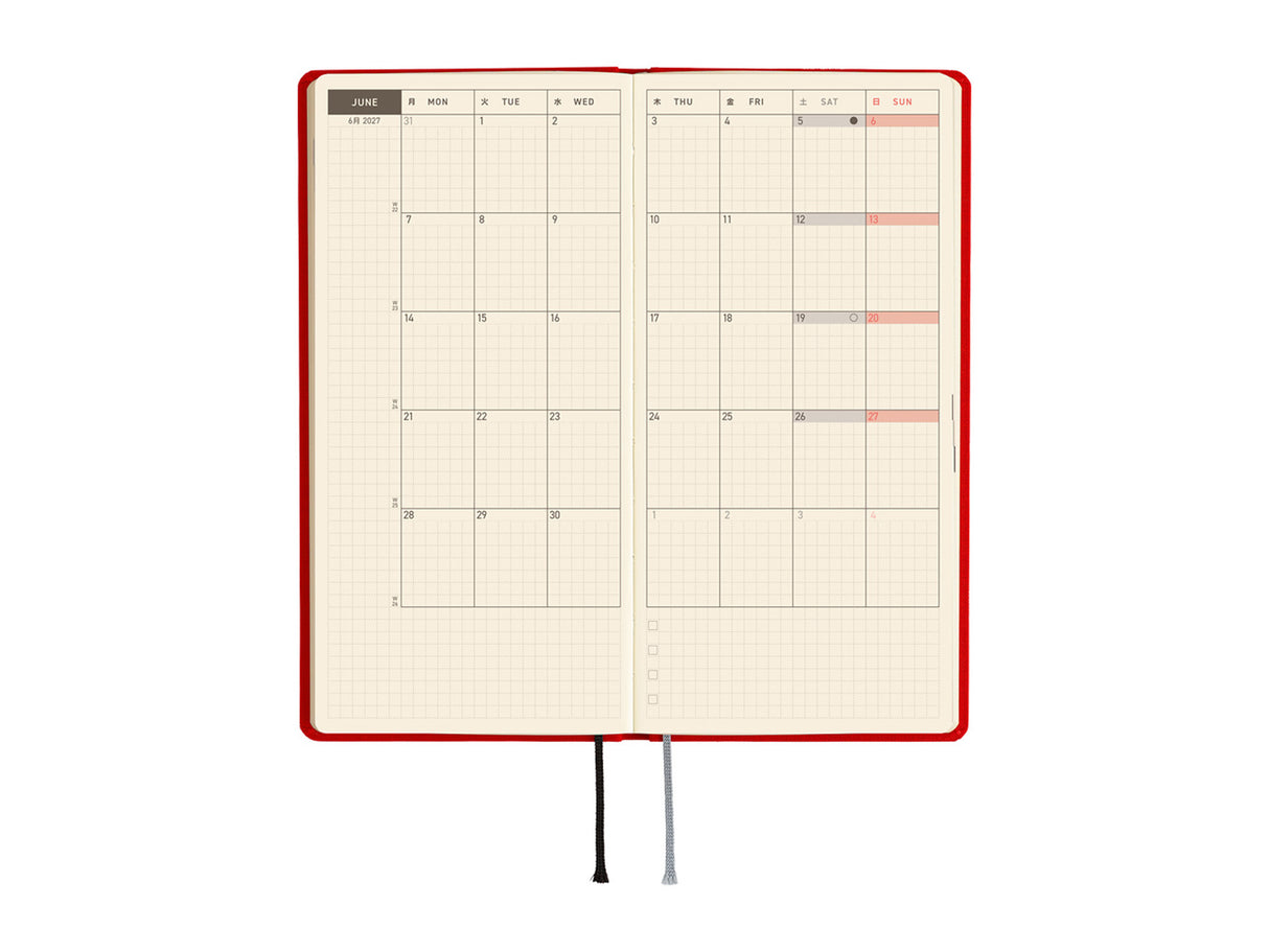 Hobonichi Techo Weeks Mega 2027 - Colors: Poppy Red