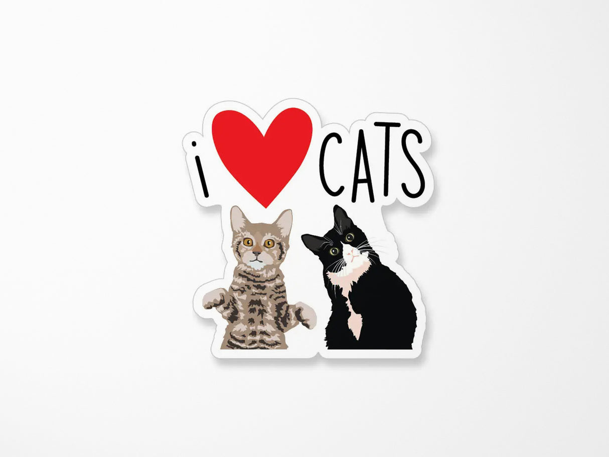 I Love Cats Vinyl Sticker