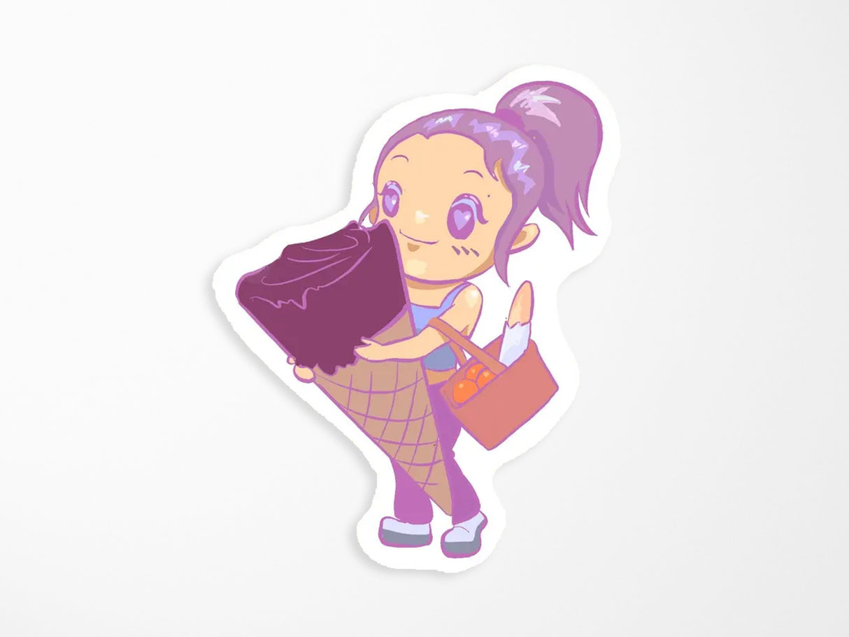 Ice Cream For Dinner Die-Cut Holographic Vinyl Sticker