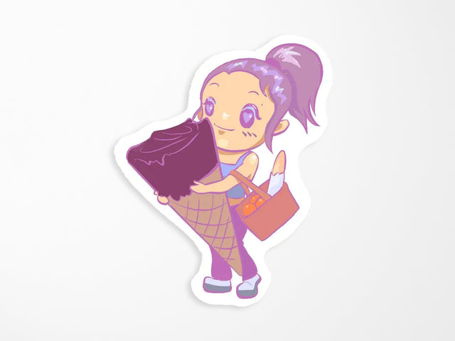 Ice Cream For Dinner Die-Cut Holographic Vinyl Sticker