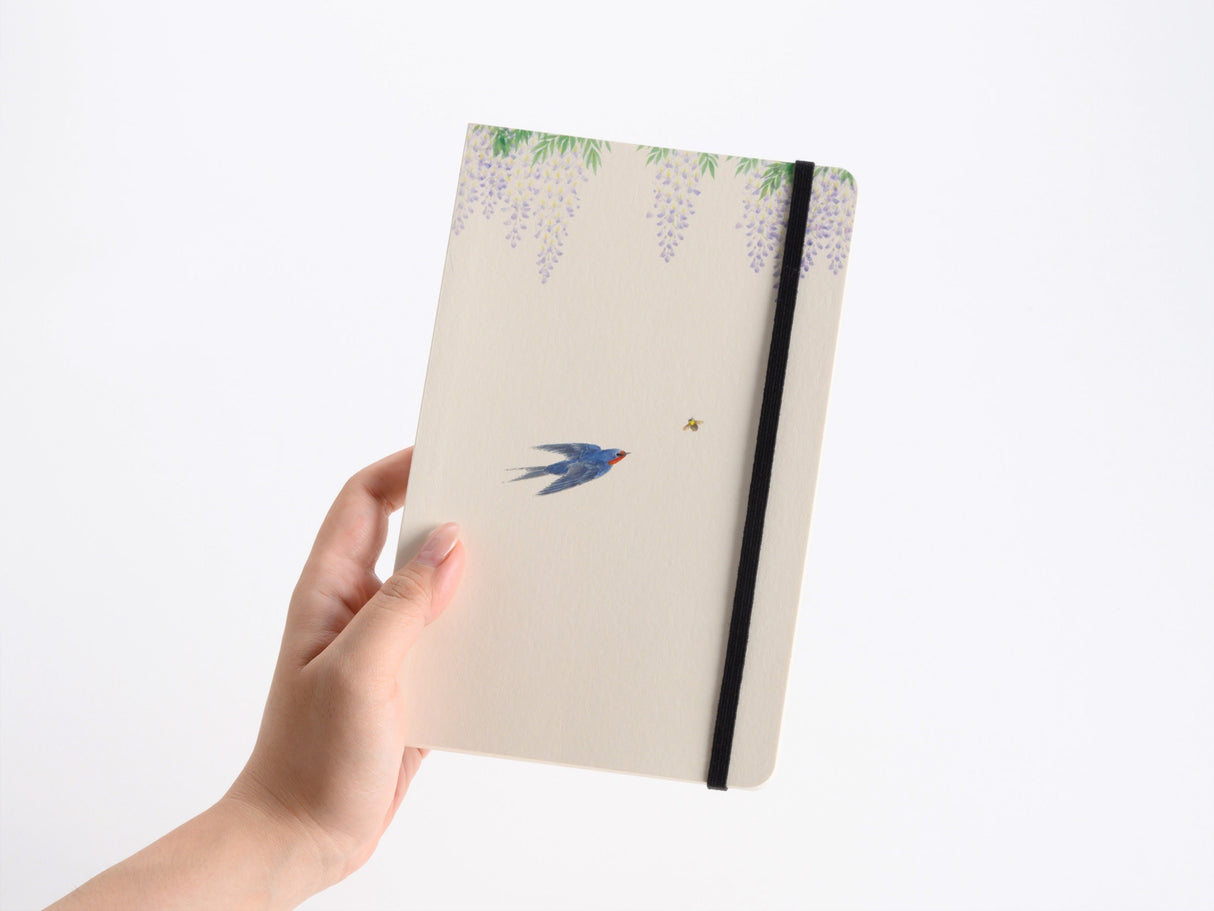 Kashiko Japan Artist Notebook - Wisteria and Swallow