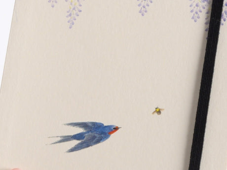 Kashiko Japan Artist Notebook - Wisteria and Swallow