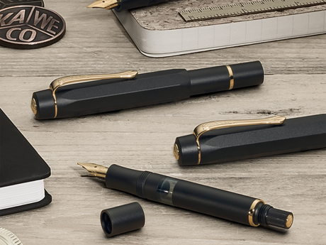 Kaweco AL Sport Piston Black and Gold Fountain Pen
