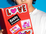 Keith Haring Love Stickers - Collection Sheet of 7 Kiss-Cut Stickers