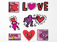 Keith Haring Love Stickers - Collection Sheet of 7 Kiss-Cut Stickers