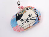 Kusuguru Japan Puffy Cat Keychain