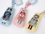 Kusuguru Japan Puffy Cat Keychain