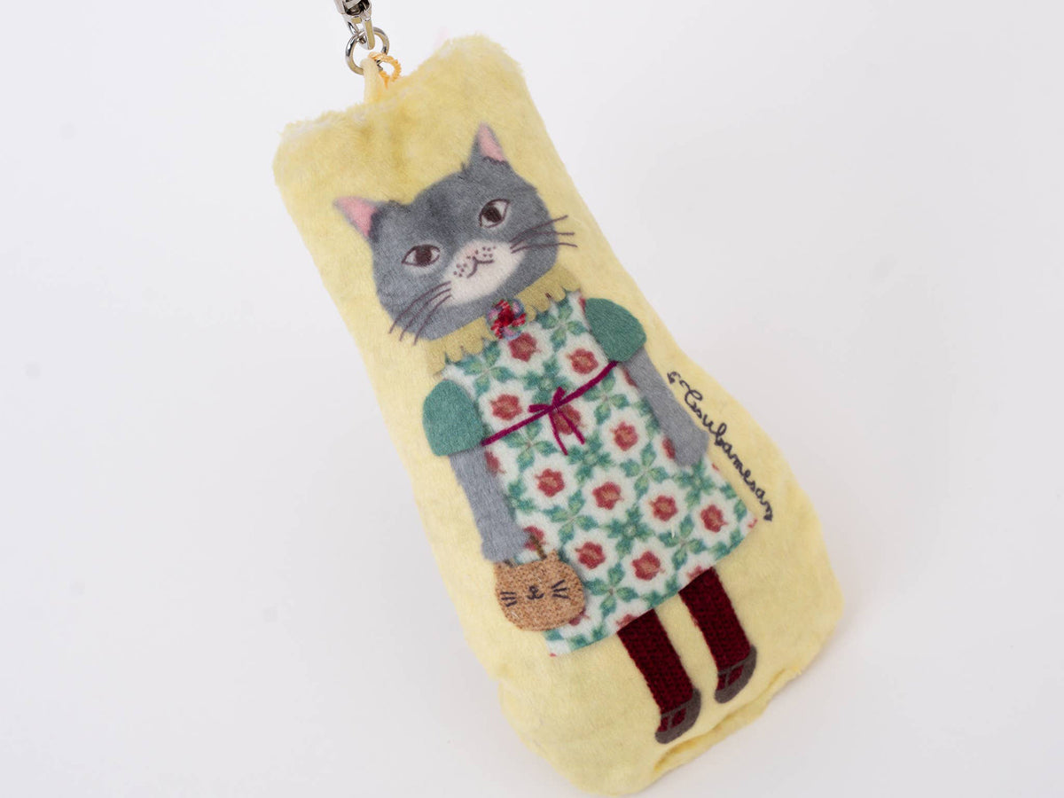 Kusuguru Japan Puffy Cat Keychain