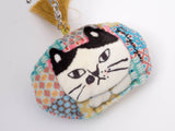 Kusuguru Japan Puffy Cat Keychain