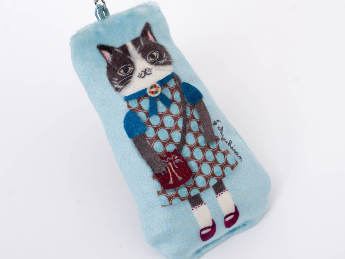 Kusuguru Japan Puffy Cat Keychain