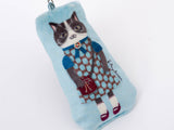 Kusuguru Japan Puffy Cat Keychain