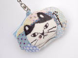 Kusuguru Japan Puffy Cat Keychain