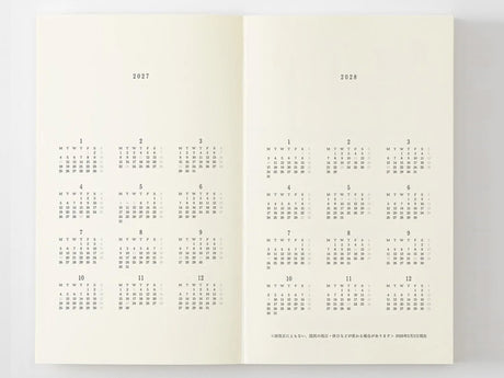 MD Notebook Monthly Diary B6 Slim 2027