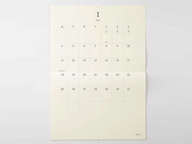 MD Wall Calendar 2027 Bi Folded A2