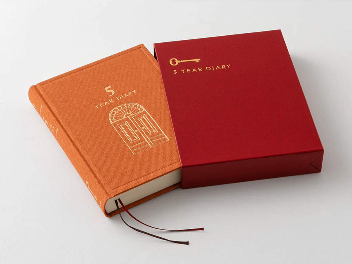 Midori 5 Year Diary Mini Gate - Red