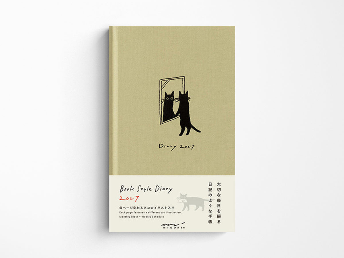 Midori Book Style Diary 2027 - Beige Cat