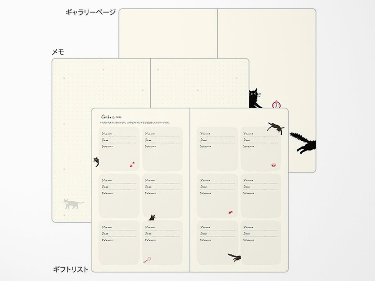 Midori Book Style Diary 2027 - Green Cat