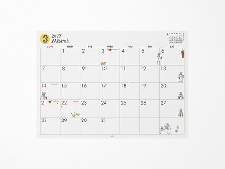 Midori Desk Calendar 2027 - A4 Ojisan