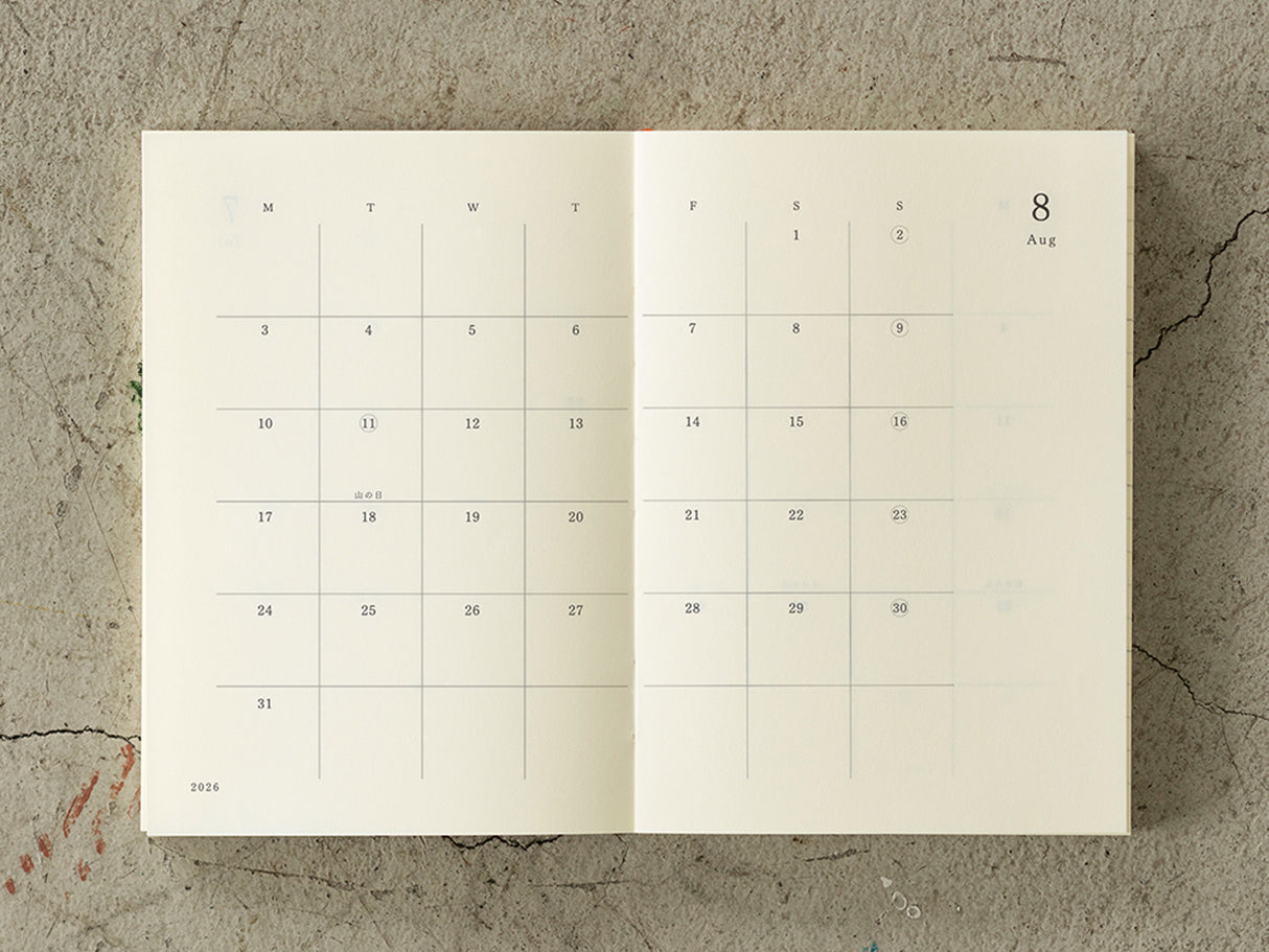 Midori MD Notebook Diary THIN 2026