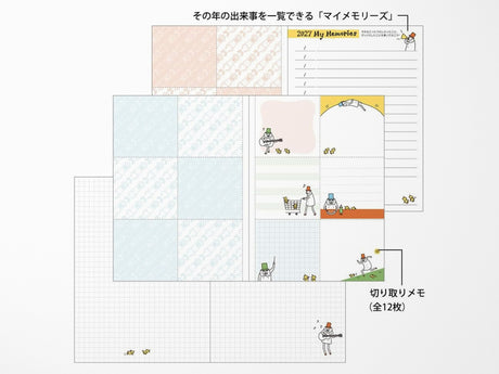 Midori Pocket Diary A6 Weekly Block Ojisan 2027