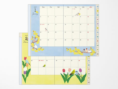 Midori Pocket Diary Mini Bird 2027