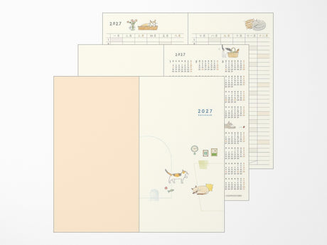 Midori Pocket Diary Slim Cat 2027