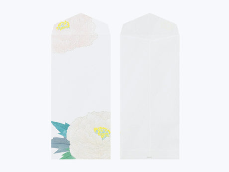 Midori Seasonal Envelopes - 007 Silk-Printing Winter Peony