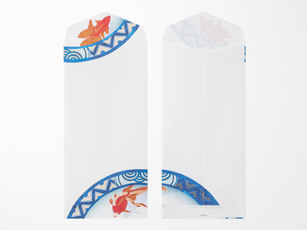 Midori Seasonal Envelopes - 030 Silk-Printing Goldfish S2