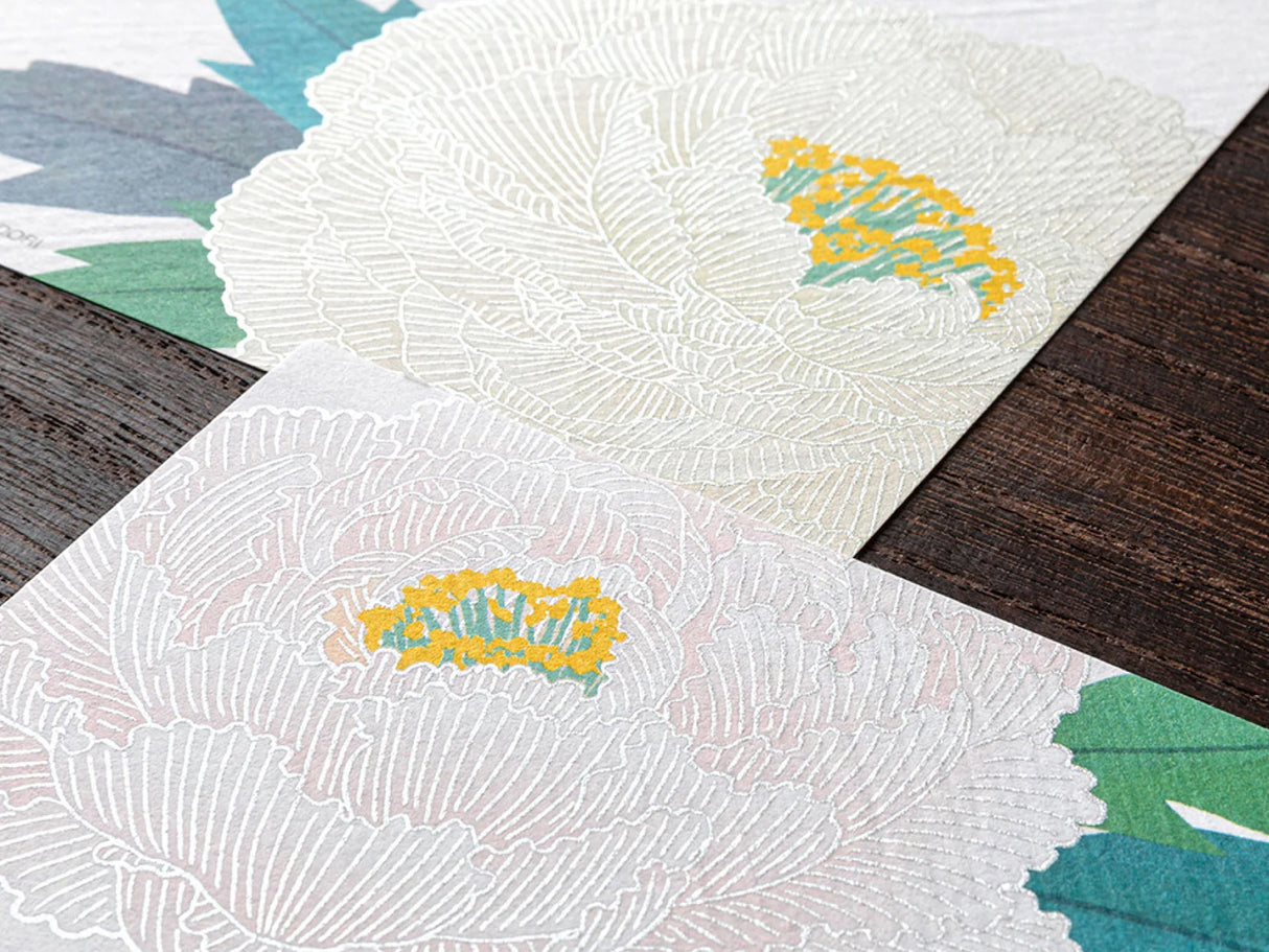 Midori Seasonal Letter Pad - 006 Silk-Printing Winter Peony