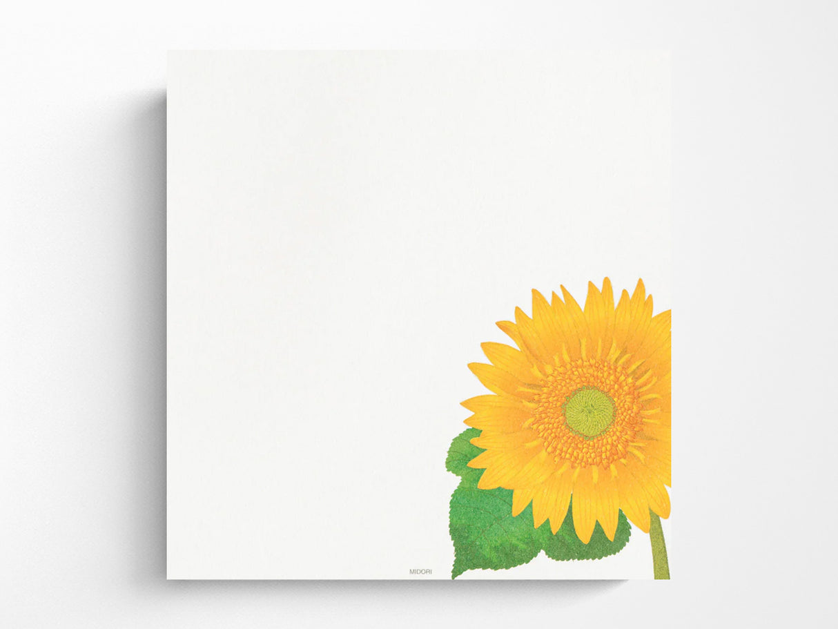 Midori Seasonal Letter Pad - 025 Four Designs Sunflower