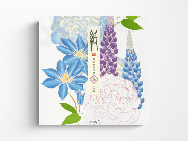Midori Seasonal Letter Pad - 949 Four Designs Summer Flowers